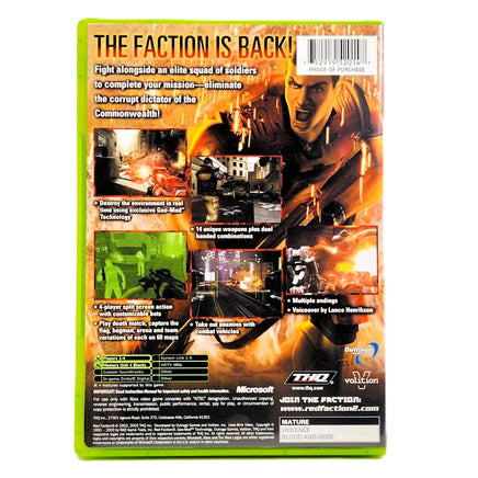 Red Faction II Xbox Very Good CIB - Back Jewel Case Art