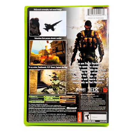 Shadow Ops Red Mercury Xbox Very Good CIB - Rear Cover Art