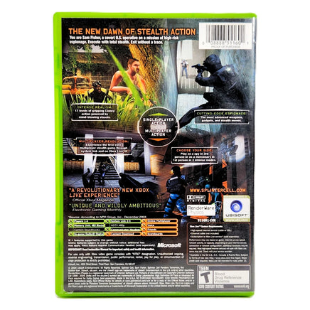 Splinter Cell Pandora Tomorrow Xbox Good CIB - Rear Cover Of Authentic Game Box