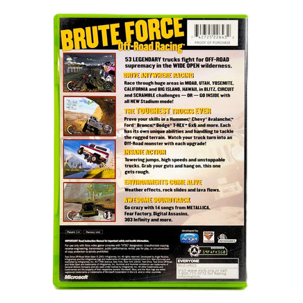 Test Drive Off Road Wide Open Xbox Good CIB - Game Case Rear Artwork