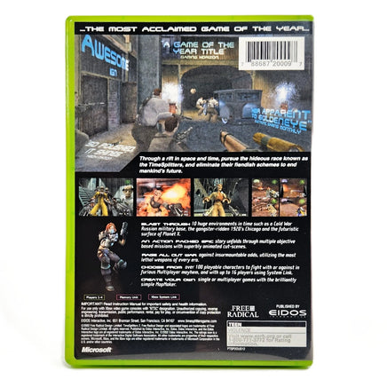 Timesplitters 2 Xbox Like New CIB - Official game back cover artwork
