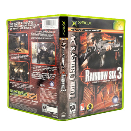 Tom Clancy's Rainbow Six 3 for Xbox - Genuine game case artwork shown front to back, including spine, very good condition