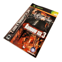 Tom Clancy's Rainbow Six 3 for Xbox - Official game manual cover artwork with title and logo, very good condition