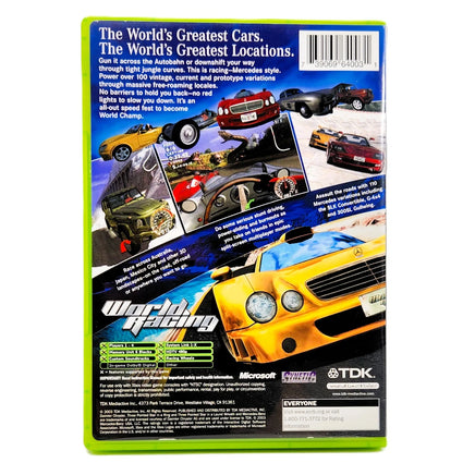 World Racing Xbox Good CIB - Back Of Retail Game Box