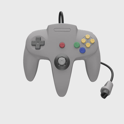 Proto64 Wired Controller For Nintendo 64 Gray N64 Gamepad Replacement Brand New - Rendered Video of Product