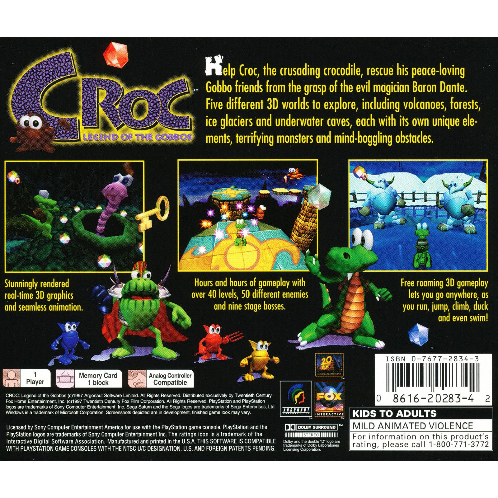 dynamisk Fritagelse rekruttere Croc Legend of the Gobbos PS1 | Retro Game Fan - Video Game Store | Retro  Game Fan - Classic Video Game Stores